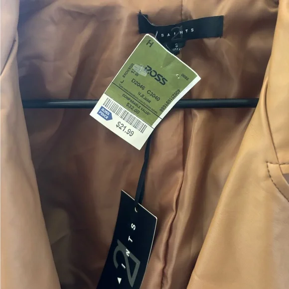 Faux Leather Moto Jacket - Tan.         There are two small holes that are 📸 - Picture 3 of 10